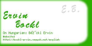 ervin bockl business card